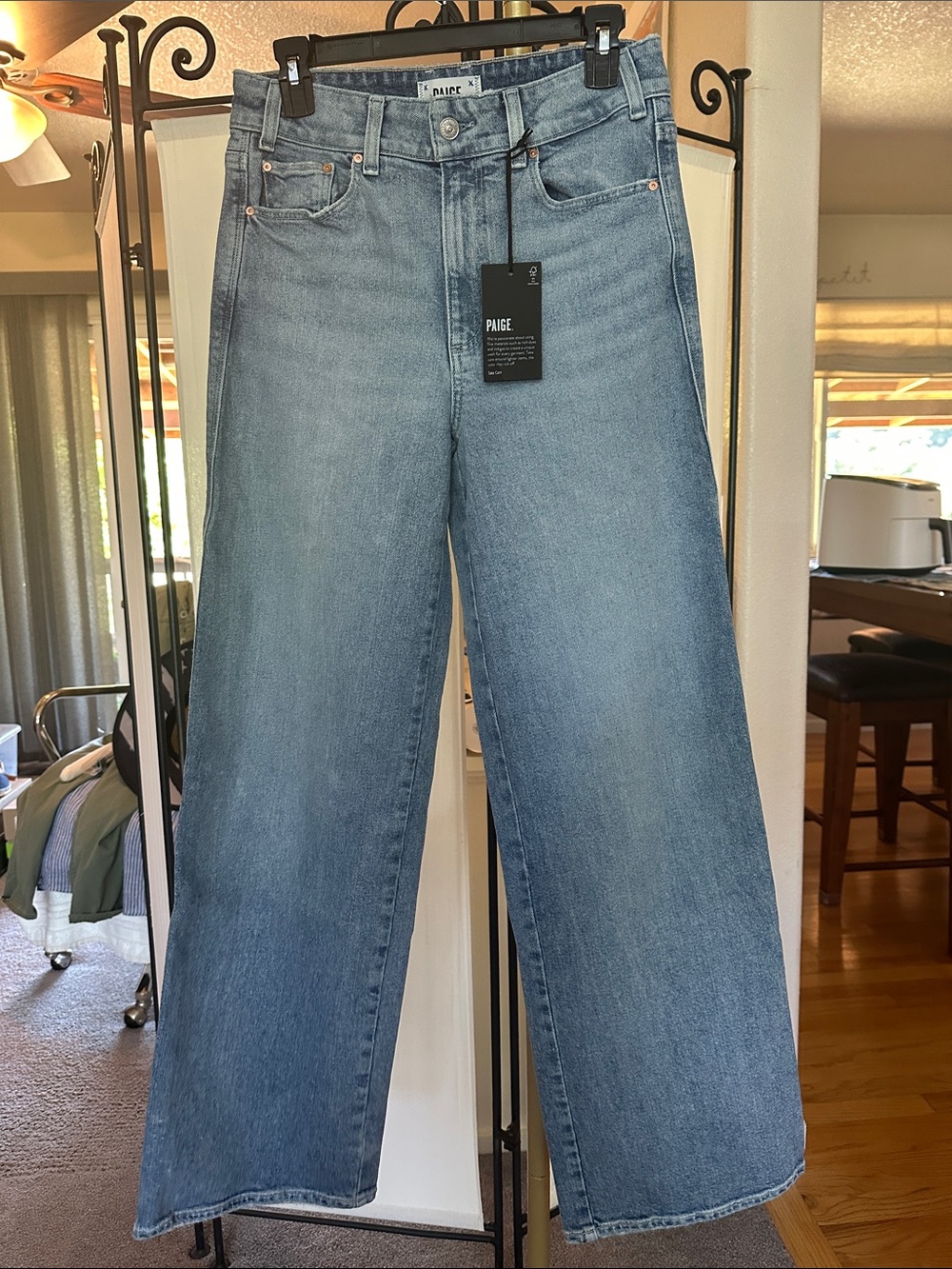 Paige Sasha Wide-Leg Jean Size 27 in Khristen Distressed